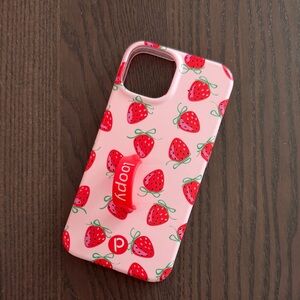 Loopy Case Red Strawberry Pattern iPhone 13 Case